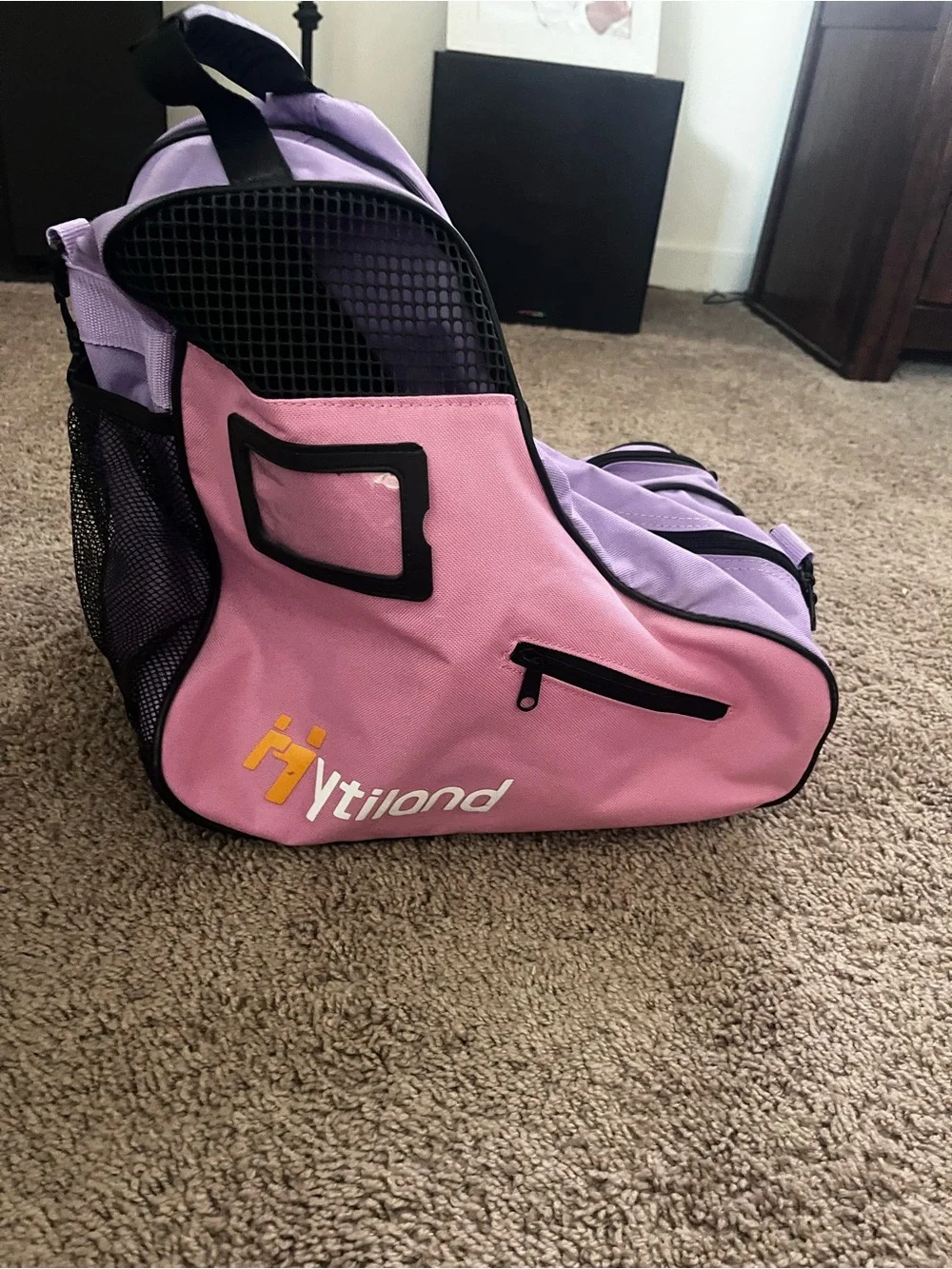 Pink & Purple Triple Skate Bag - Youth Storage Carrier